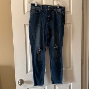 Old Navy medium wash distressed jeans